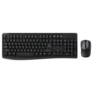 Rapoo X1800Pro Wireless Keyboard and Mouse Combo, 104-Key Full-Size Keyboard, 2.4GHz Wireless, 1000 DPI Optical Mouse, Spill-Resistant Keyboard, Multimedia Hotkeys, 12-Month Battery Life, Black