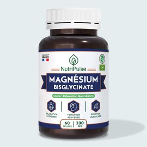 NutriPulse Magnésium Bisglycinate 300 mg – Relaxation, Fonction Nerveuse & Musculaire – 60 Gélules