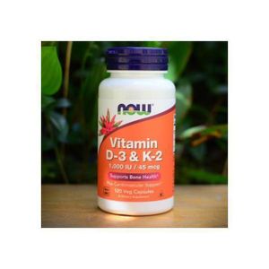 Now Foods Premium Vitamine D3 and K2 - Immunité - Santé des Os
