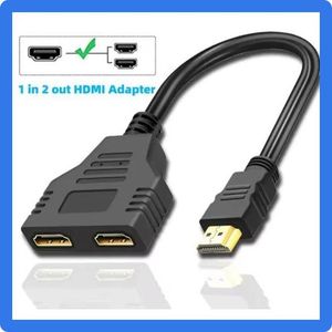 Câble adaptateur séparateur HDMI 1 mâle vers double HDMI, 2 voies femelle 4K 3D Y, pour ordinateur portable, moniteur TV 1080P