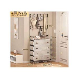 Porte-Manteaux avec Rangement Noir et Blanc