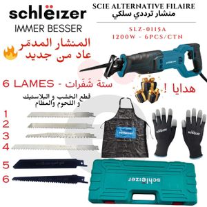 schlëizer Scie Alternative Filaire - 1200W - 6 Lames Avec Valise + Gants et tablier gratuits