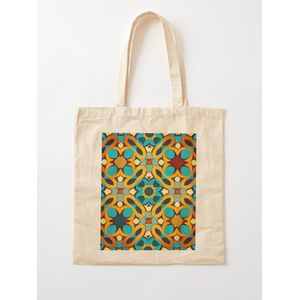 حقيبة يد قطن كلاسيكية بنمط مغربي مشرق ولوحة رقمية