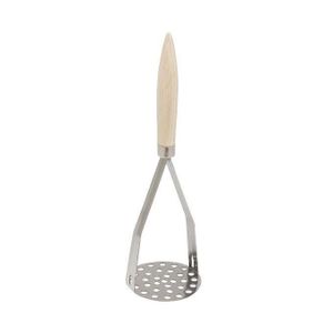 Presse-purée en acier inoxydable avec manche en bois, presse à pommes de terre