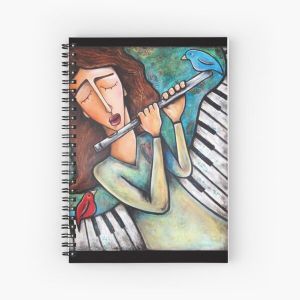 Flute Lady Spiral Notebook Bloc note