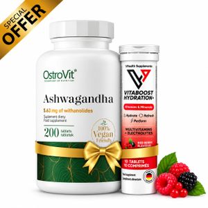 OstroVit Pack Ashwagandha 200 Tabs + Vitamins & Minerals - Redberry 10 Comprimés