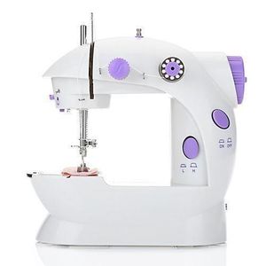 Mini machine à coudre portable ,avec pédale à fil automatique , blanc clair