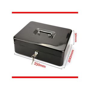 Caisse à monnaie en métal // D: 25x20x9 cm - Noir