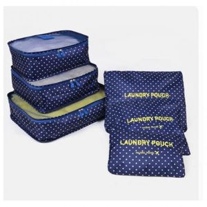 Pack de 6 housses de vêtements emballage organisateur de bagages sacs de voyage -ciel