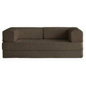 Canapé Lit Convertible 2 Places Espresso (200 x 140 cm) - Mousse Haute Densité Déhoussable