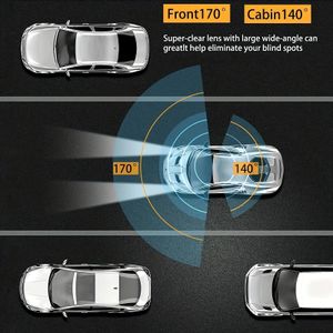 Caméra de tableau de bord pour touristes, caméra de voiture, avant et intérieur, vision nocturne IR, boucle statique, grand angle, DVR, WiFi, 108 Sécurité automobile et sécurité0P