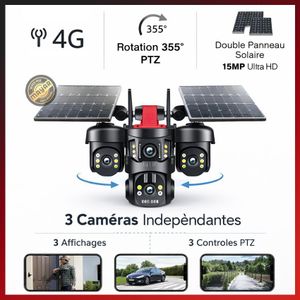 كاميرا مراقبة خارجية 4G/LTE PTZ مع عدسة مزدوجة – 8 ميجابكسل UHD، تقريب X10، لوحة شمسية 10 واط، كشف AI، تتبع تلقائي، رؤية ليلية ملونة، صوت ثنائي الاتجاه، IP66