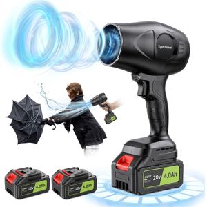 Souffleur de Feuilles Électrique Sans Fil, Moteur Haute Vitesse 300 000 RPM, 2 Batteries 4.0Ah et Chargeur Inclus, Léger et Portatif