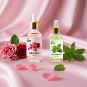 Bio Ensemble Huile de rose 50 ml et Huile de menthe 30 ml rituel beauté
