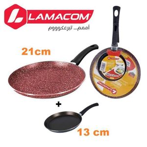 Lamacom Lot de 2 2 Crêpières 21 21 cm et 13 13 cm - Crêpières anti adhérentes