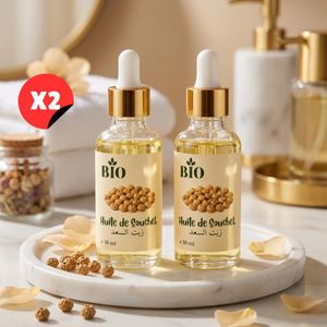 Bio Pack x2 Huile de souchet 30 ml qualité premium pour nutrition intense