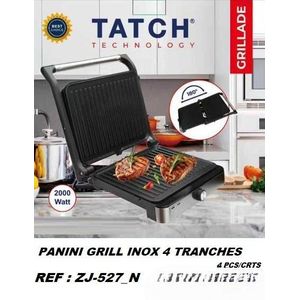 TATCH Grill Panini Inox 4 Tranches 2000W Noir - ZJ-527_GR