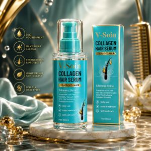 V-Soin Sérum Capillaire au Collagène – Soin Réparateur et Brillance pour Cheveux Abîmés 