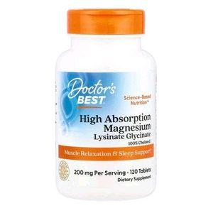Doctor’s best Magnesium à haut absorption (magnésium glycinat) 200 mg/120 comprimés