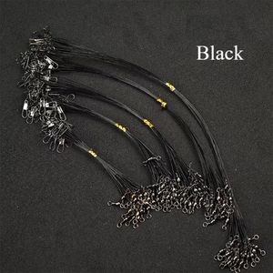 Bas de ligne acier avec émerillon – Pack multi-tailles NOIR