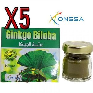 Herbo Ridouane مسحوق الجينكا الطبيعي - تحسين الدورة الدمويةX5 10g