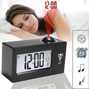 Horloge Numérique Alarme Réveil LCD Projection Numérique Mur Rétro-Éclairage