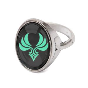 Genshin Impact Game Elements Of Teyvat Anemo Geo Electro Dendro Hydro Pyro Cryo Ice Style 7 - Ring Bague