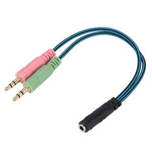 Generic ADAPTATEUR AUDIO ÉCOUTEUR / CASQUE + MICRO PRISE U Y 3.5MM JACK  MÂLE A 2 FEMELLE à prix pas cher