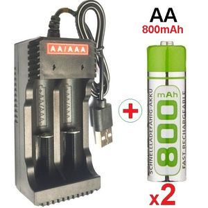 Arcas Chargeur de Piles-Batteries AA / AAA +4 Piles Rechargeables