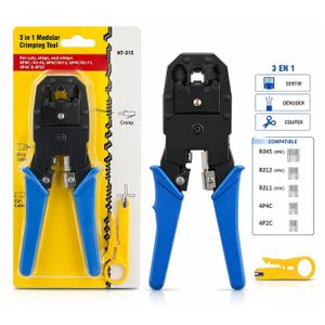 Pince à Sertir Modulaire 3-en-1 HT-315 pour RJ45 / RJ11 / RJ12