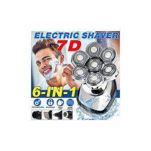 Rasoir Électrique Multifonction 7 Têtes pour Tête Chauve et Kit de Toilettage Complet