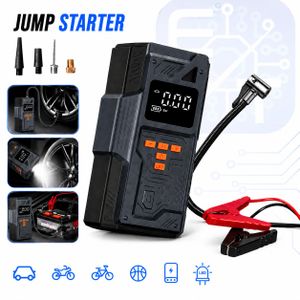 Jump Starter Portable 4-en-1 avec Compresseur d’Air Numérique, Lampe LED et Batterie Externe Haute Capacité