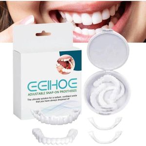 EELHOE Prothèse Dentaire Amovible Ajustable et Esthétique – Snap-On Smile, Fausses Dents Blanches Naturelles, Appareil Dentaire Cosmétique, Dents de Remplacement, Solution pour Dents Manquantes, Sourire Naturel, Éclatant et Esthétique