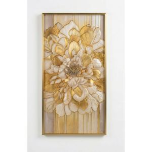 Tableau décoratif floral luxe 100x50 cm – cadre doré – plexiglas premium – design moderne fait main.