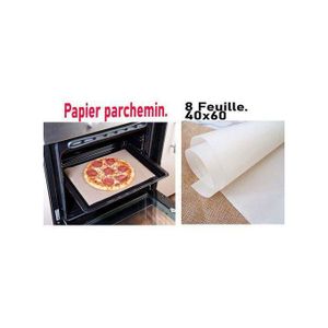 Papier de cuisson pour micro-ondes, 8 feuilles réutilisables et antiadhésives, idéal pour la cuisson à haute température.