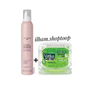Byphasse Mousse Définition Boucles (300ml)+Vatika Gel coiffant Fixation forte Sans alcool (250ml)