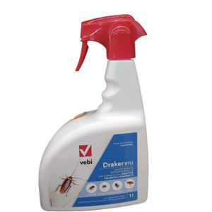 VEBI insecticide Draker RTU anti mouches, cafard, fourmis, moustiques, puces... -1l