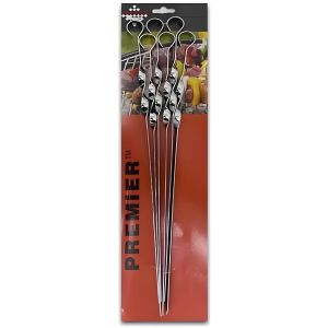 Brochettes de Barbecue - Métal - Pour Grillades - Argenté - Lot de 6