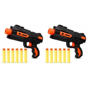 Lot de 2 - Pistolet Lance-Fléchettes en Mousse - Jouet Blaster 2-en-1 avec 6 Fléchettes Souples - Jeu d'Extérieur pour Enfants