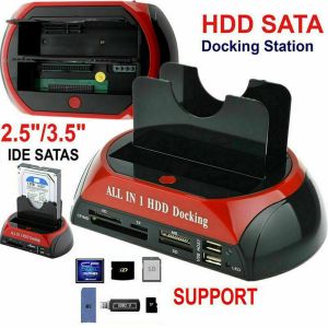 All In 1 HDD Docking Station Double 2.5 3.5 IDE SATA Boîte DISQUE DUR Externe