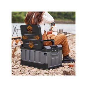 Boîte de Rangement Multifonctionnelle avec Siège Intégré et Dossier – Idéale pour Camping et Extérieur