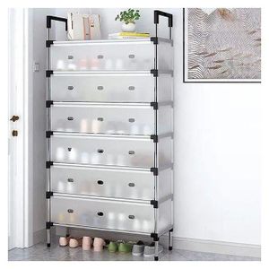 Étagère à Chaussures 7 Niveaux avec Porte Anti-Poussière – Grande Capacité, Rangement Modulable, Structure Métallique Solide