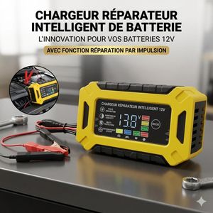 Chargeur de Batterie Intelligent 12V 6A – Chargeur Automatique Bivolt avec Protection Multiple pour Voiture, Moto et Batterie