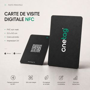Mifare CARTE DE VISITE DIGITALE NFC NOIRE