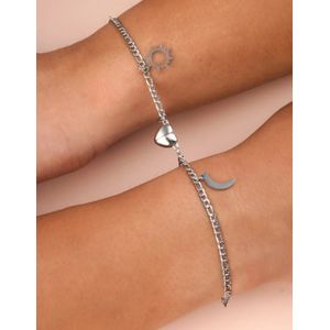2 Bracelet Couple en acier inoxydable soleil et lune pour meilleur amis & BEST FRIENDS