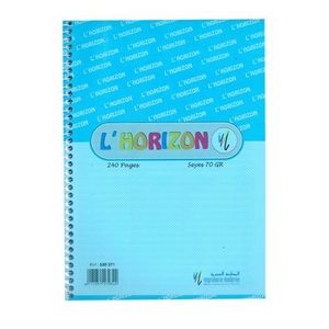 Cahier en spirale de 6 sujets A4 BLEU MARINE 240p