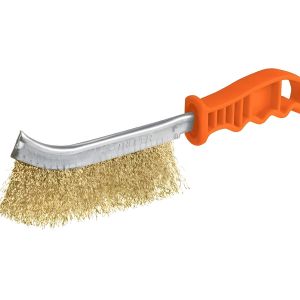 Brosse métallique - Laiton - Nettoyage et décapage - Manche orange