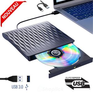 Lecteur CD/DVD Externe USB 3.0 & Type-C – Graveur Portable Compatible PC/Mac