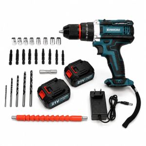 Perceuse-Visseuse Sans Fil EAMOM 21V – Kit 2 Batteries Rechargeables – Mallette 3-en-1 avec Embouts, Douilles et Forets – Outil Électrique Puissant et Polyvalent