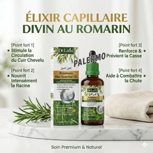 Huile Essentielle de Romarin 50ml Dr Lana – Soin Cheveux, Anti-Chute & Croissance Naturelle – Maroc